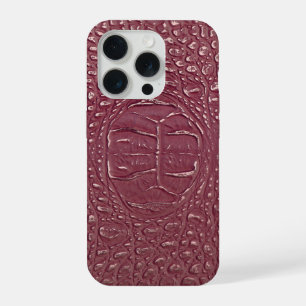 Moderne Taupe Croc lederen textuur iPhone 15 Pro Case