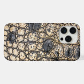 Moderne Taupe Croc lederen textuur iPhone Hoesje (Achterkant horizontaal)