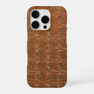 Moderne Taupe Croc lederen textuur iPhone 16 Pro Hoesje