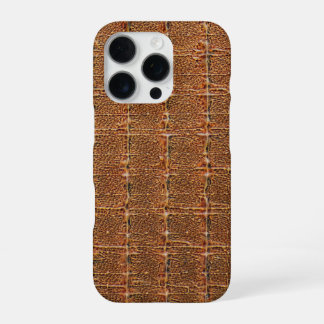 Moderne Taupe Croc lederen textuur iPhone 16 Pro Hoesje