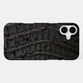 Moderne Taupe Croc lederen textuur iPhone Hoesje (Achterkant horizontaal)