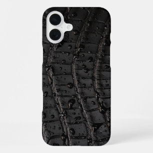 Moderne Taupe Croc lederen textuur iPhone 16 Plus Hoesje