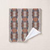 Moderne Taupe Denim en Roest Bad Handdoek (Wasdoekje)