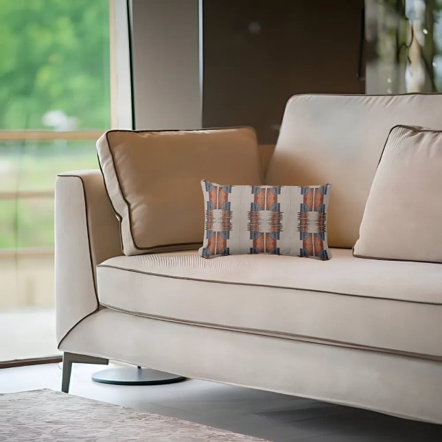 Moderne Taupe Denim en Roest  Kussen (Creator heeft geüpload)