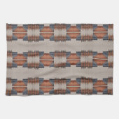Moderne Taupe Denim en Roest  Theedoek (Horizontaal)