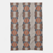 Moderne Taupe Denim en Roest  Theedoek (Verticaal)