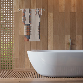 Moderne Taupe Denim en Rust Bad Handdoek