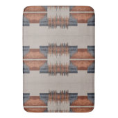 Moderne Taupe Denim en Rust Badmat (Voorkant Verticaal)