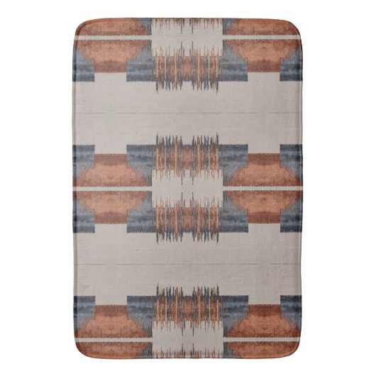 Moderne Taupe Denim en Rust Badmat (Voorkant Verticaal)