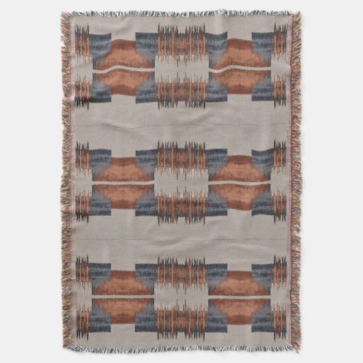 Moderne Taupe Denim en Rust Deken (Voorkant Verticaal)