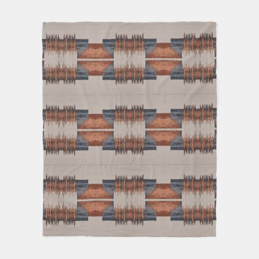 Moderne Taupe Denim en Rust Fleece Deken (Voorkant)