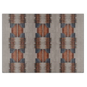 Moderne Taupe Denim en Rust Glas Snijplank (Voorkant)