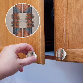 Moderne Taupe Denim en Rust Keramische Knop