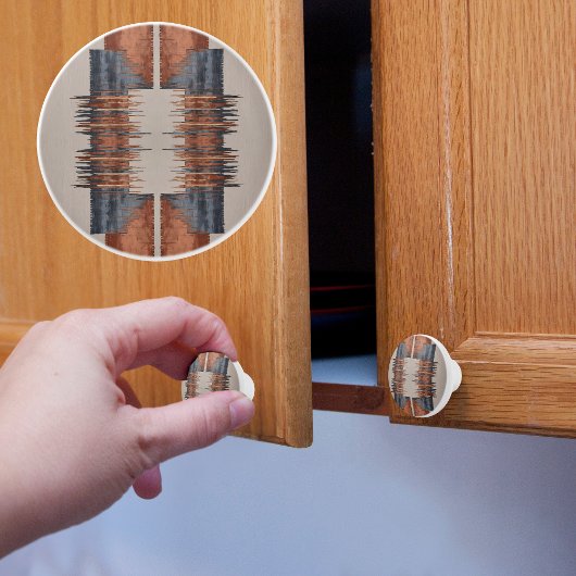 Moderne Taupe Denim en Rust Keramische Knop