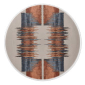 Moderne Taupe Denim en Rust Keramische Knop (Voorkant)