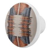 Moderne Taupe Denim en Rust Keramische Knop (Rechts)