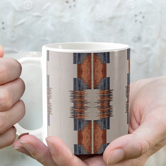 Moderne Taupe Denim en Rust Koffiemok