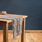 Moderne Taupe Denim en Rust Korte Tafelloper