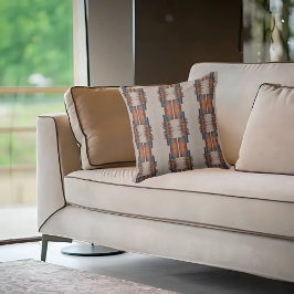 Moderne Taupe Denim en Rust Kussen