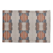 Moderne Taupe Denim en Rust Kussensloop (Achterkant)