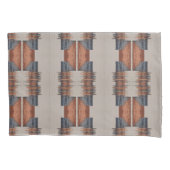 Moderne Taupe Denim en Rust Kussensloop (Voorkant)