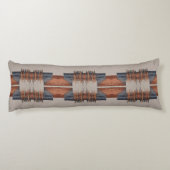 Moderne Taupe Denim en Rust Lichaamskussen (Achterkant)