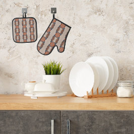 Moderne Taupe Denim en Rust Ovenwant & Pannenlap Set