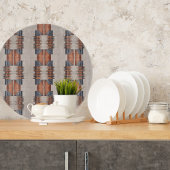 Moderne Taupe Denim en Rust Rond Snijplank