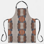 Moderne Taupe Denim en Rust Schort (Voorkant)