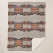 Moderne Taupe Denim en Rust Sherpa Deken (Voorkant)