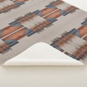 Moderne Taupe Denim en Rust Sherpa Deken (3/4)