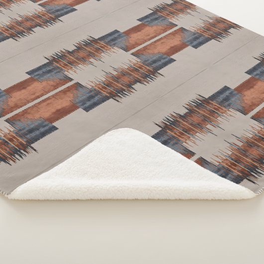 Moderne Taupe Denim en Rust Sherpa Deken (3/4)