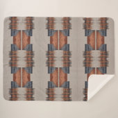 Moderne Taupe Denim en Rust Sherpa Deken (Voorkant (horizontaal))