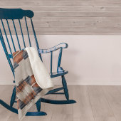 Moderne Taupe Denim en Rust Sherpa Deken