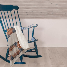 Moderne Taupe Denim en Rust Sherpa Deken