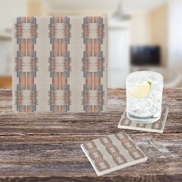 Moderne Taupe Denim en Rust Stenen Onderzetter