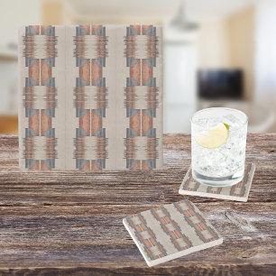 Moderne Taupe Denim en Rust Stenen Onderzetter
