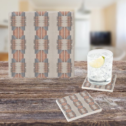 Moderne Taupe Denim en Rust Stenen Onderzetter