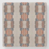 Moderne Taupe Denim en Rust Stenen Onderzetter (Voorkant)