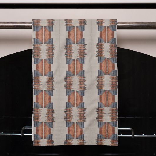 Moderne Taupe Denim en Rust Theedoek