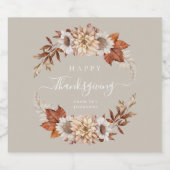 Moderne Taupe Fall laat Happy Thanksgiving Bier Etiket (Enkel label)