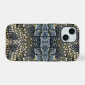 Moderne Taupe Krokodillenleer Textuur iPhone 15 Case (Achterkant horizontaal)