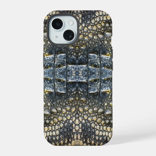 Moderne Taupe Krokodillenleer Textuur iPhone 15 Case (Achterkant)