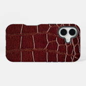 Moderne Taupe Krokodillenleer Textuur iPhone 16 Hoesje (Achterkant horizontaal)