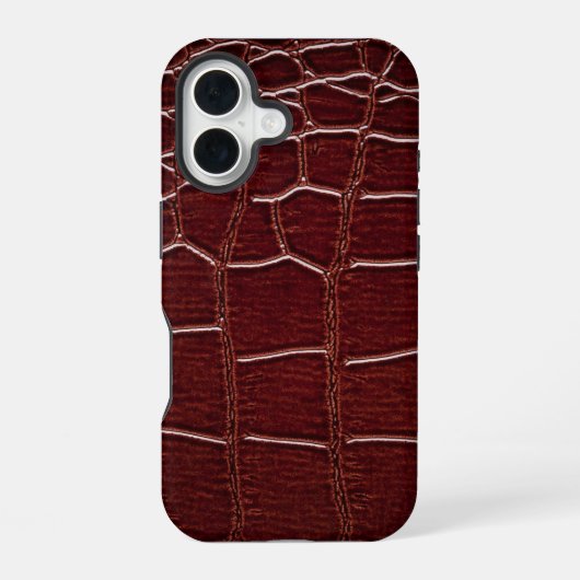 Moderne Taupe Krokodillenleer Textuur iPhone 16 Hoesje (Achterkant)