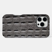 Moderne Taupe Krokodillenleer Textuur iPhone Hoesje (Achterkant horizontaal)