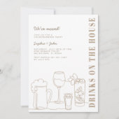 Moderne Taupe Natuurlijke Housewarming Party Kaart (Voorkant)