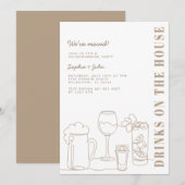 Moderne Taupe Natuurlijke Housewarming Party Kaart (Voorkant / Achterkant)