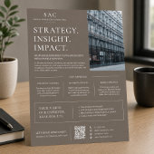 Moderne Taupe QR Code Professionele Consultant Flyer