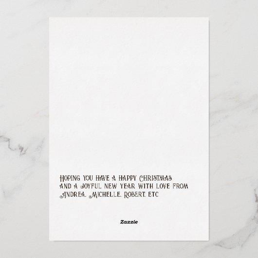 Moderne Taupe & Roos Gouden Kerstfoto Folie Feestdagenkaart (Achterkant)